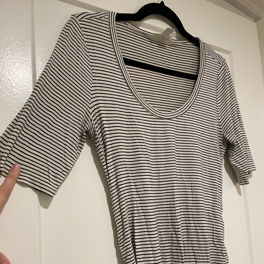 White with black striped ruched maternity body con dress